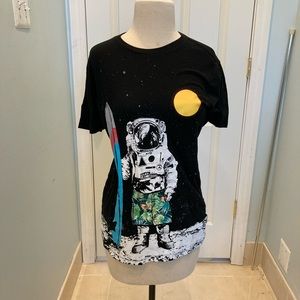 COPY - **Old Navy** Space man astronaut surfer Beach T shirt